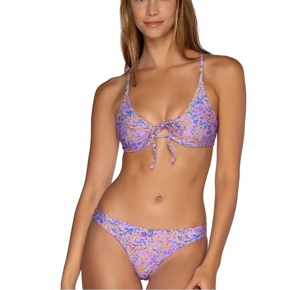 B Swim Beachfront Blooms Bikini set suit Aruba top Havana Bottom Medium $180 - Picture 2 of 8